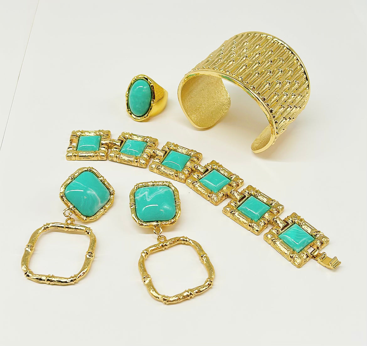 "The Lydia" - Statement Bamboo Cuff - Gold Plated Bamboo Cuff