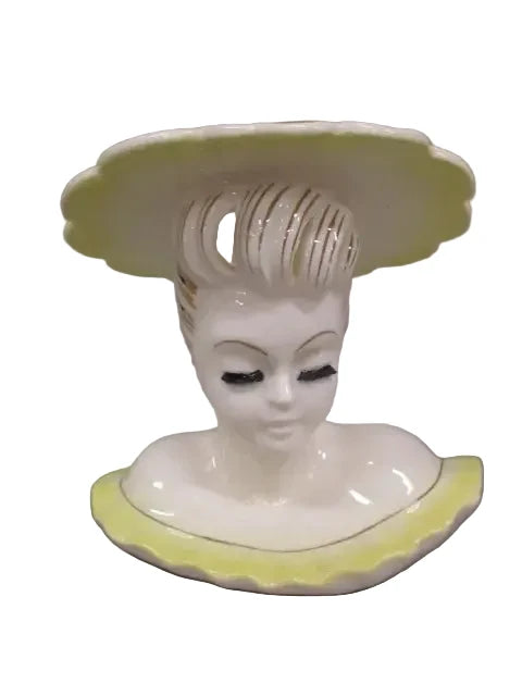 MB3 - Custom Vintage Lady Head Vase - Beaded Tree - 6"