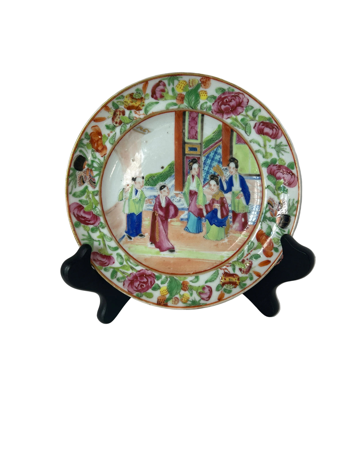 B9 - Rose Medalion Plate - Antique