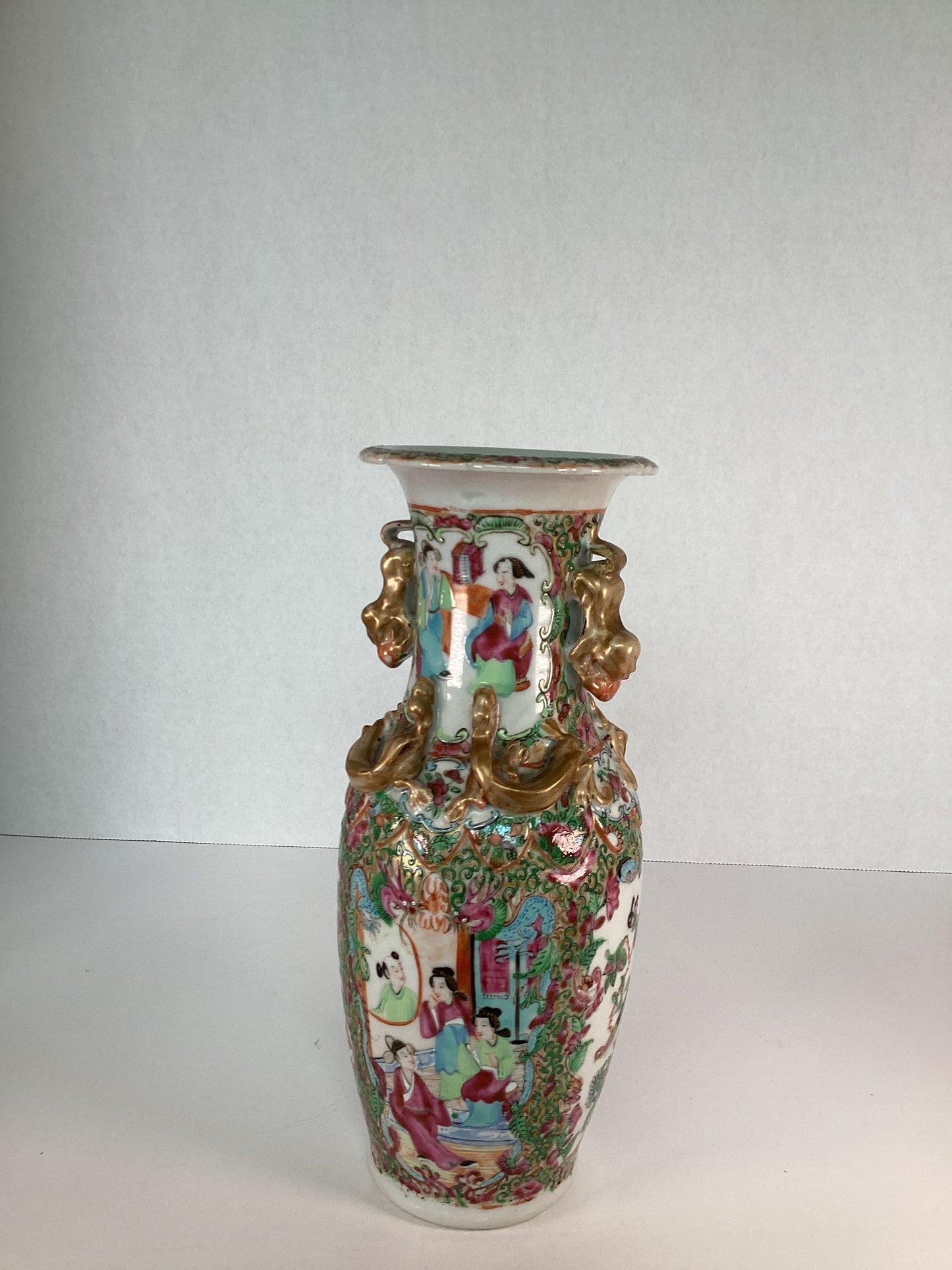 Gale - Rose Medallion Vase - Antique