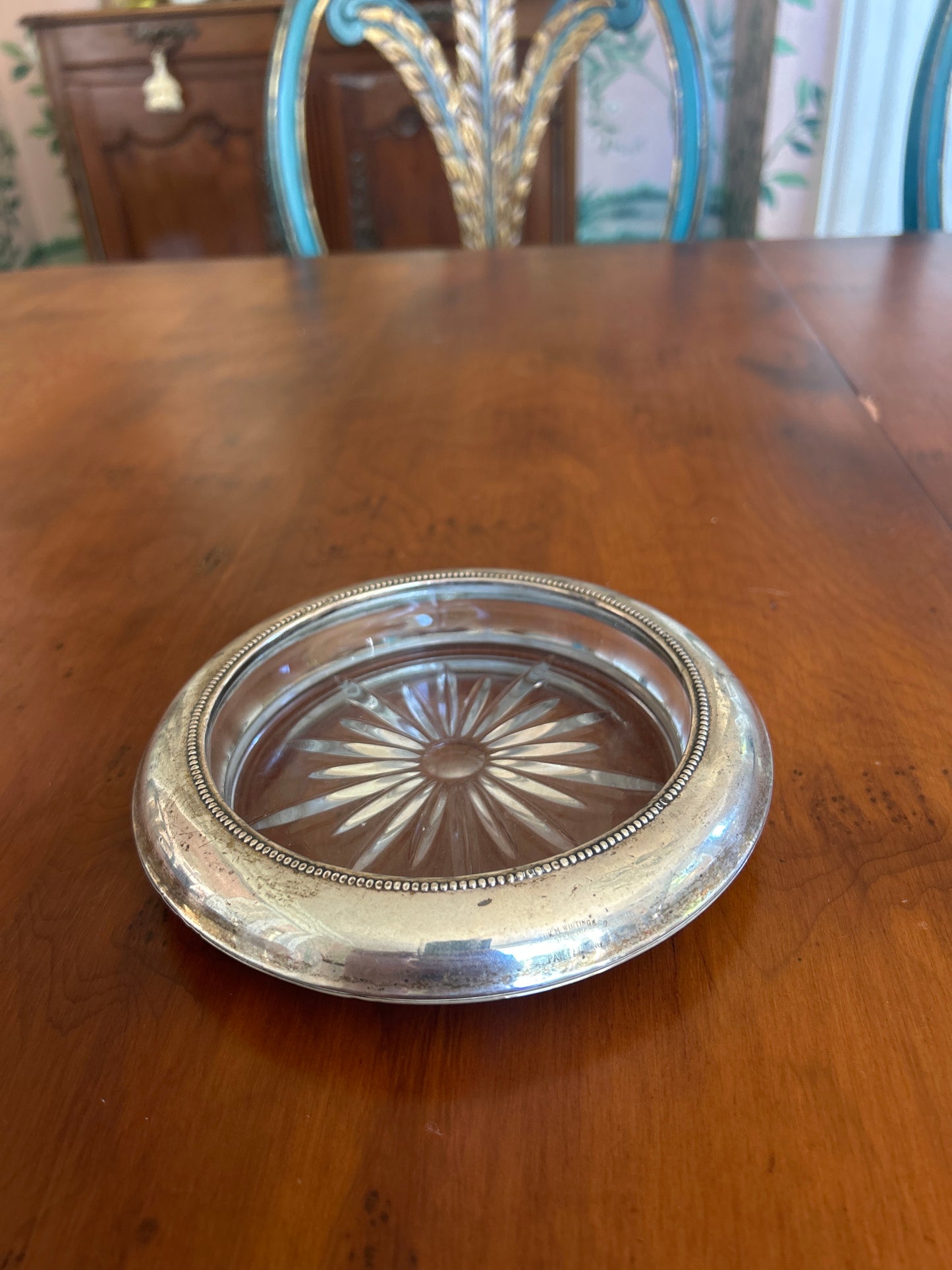 S3 - Wine/ Champaign Coaster w/ Cut Glass