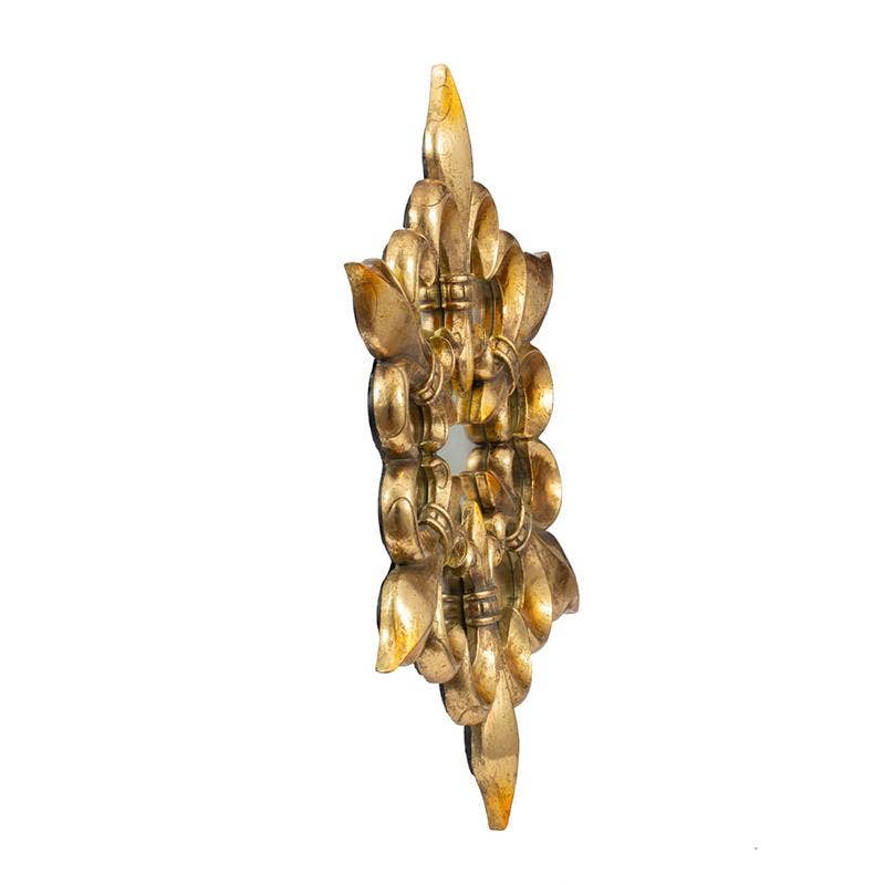 16.5x1.5x9" Antique Gold Fleur-de-lis Wall Mirror