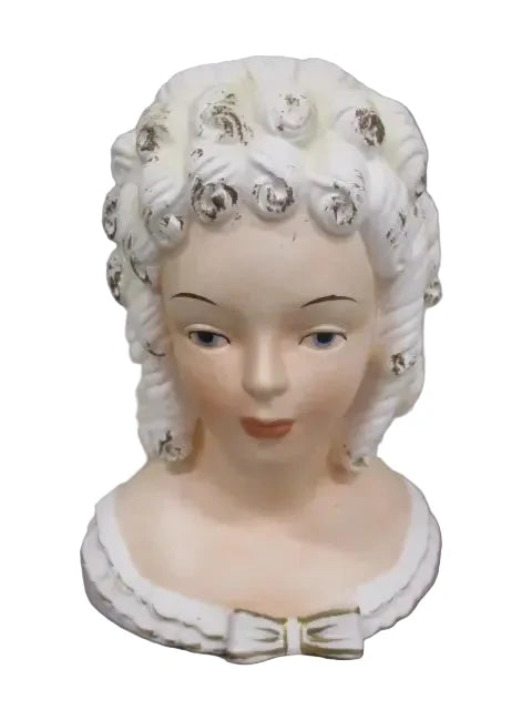 XLB1 - Custom Vintage Lady Head Vase - Beaded Tree - 7.5"