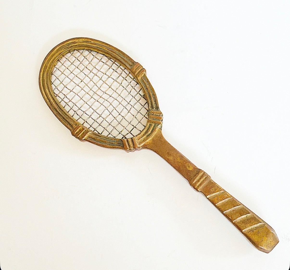Q10 Brass Tennis Racket Paper Weight
