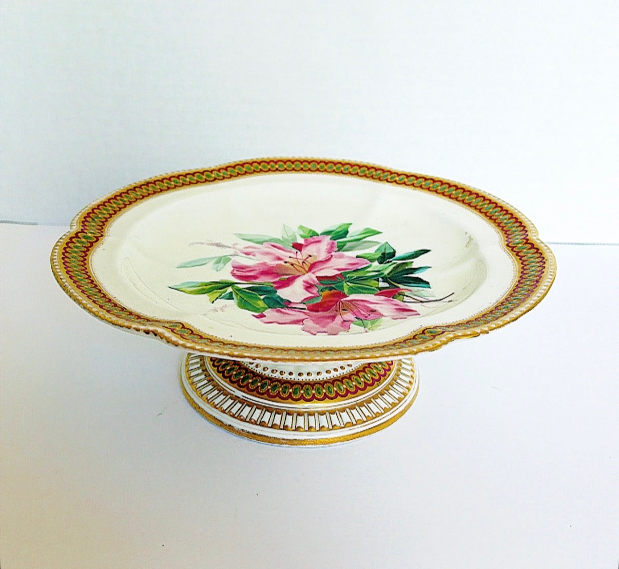 X10 - Footed Old Parisware Compote