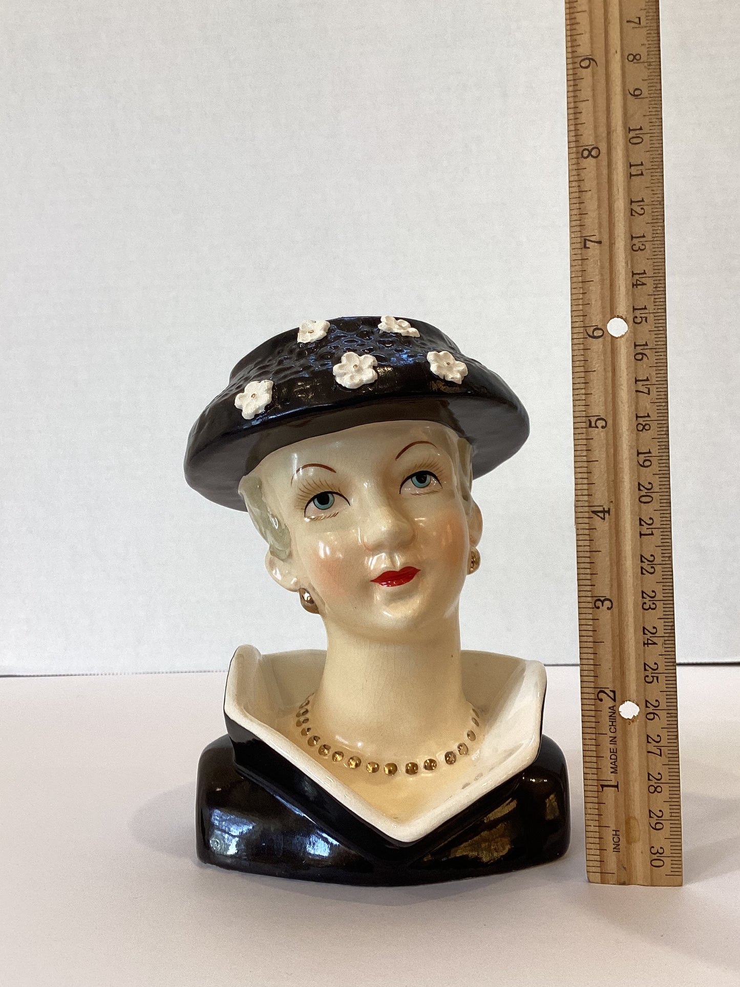 Pre Order - Custom Vintage Lady Head Vase - Beaded Tree