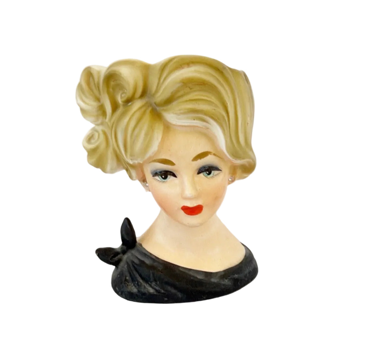 LC9 - Custom Vintage Lady Head Vase - Beaded Tree - 5"