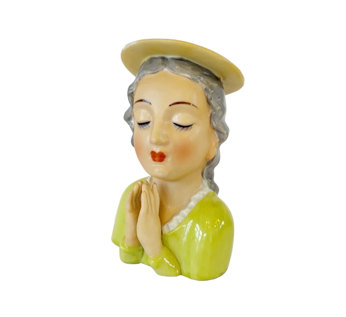 LC10 - Custom Vintage Lady Head Vase - Beaded Tree - 6"