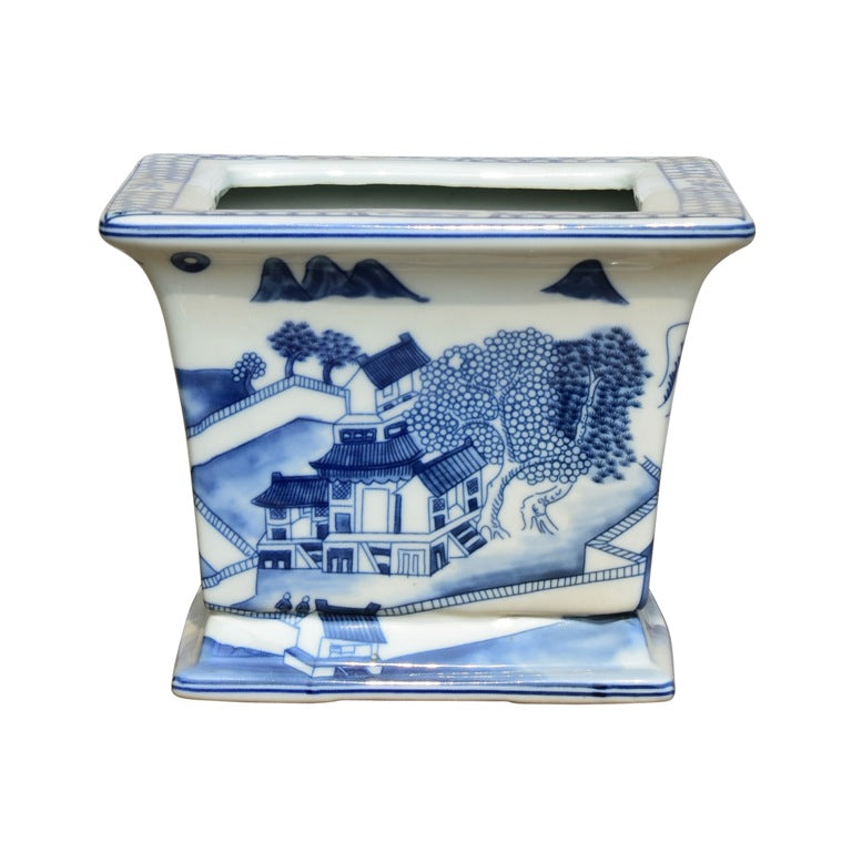 Cache Pot - Blue and White Canton