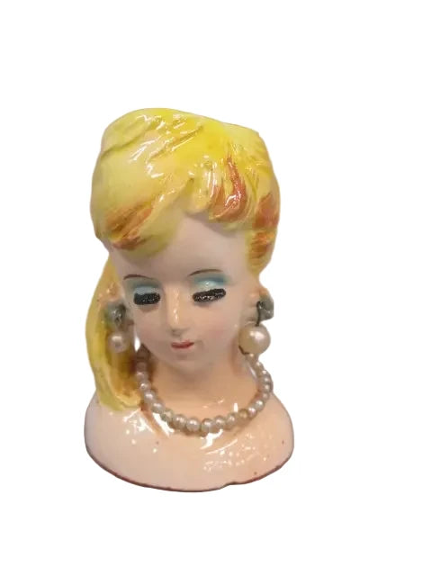 SC3 - Custom Vintage Lady Head Vase - Beaded Tree