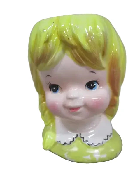 MB1 - Custom Vintage Lady Head Vase - Beaded Tree