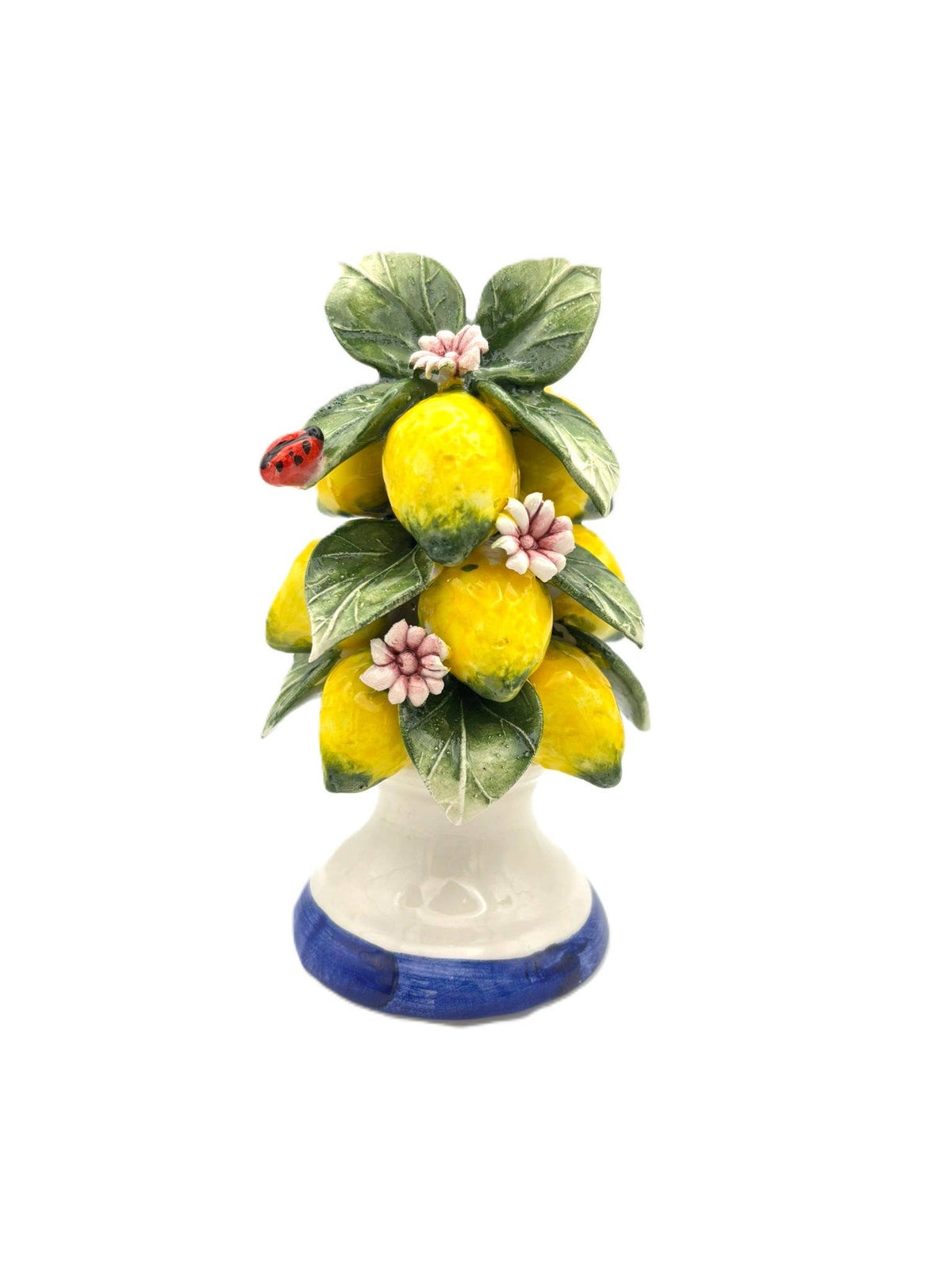 Italian ceramic lemon cascade sculpture 19 cm