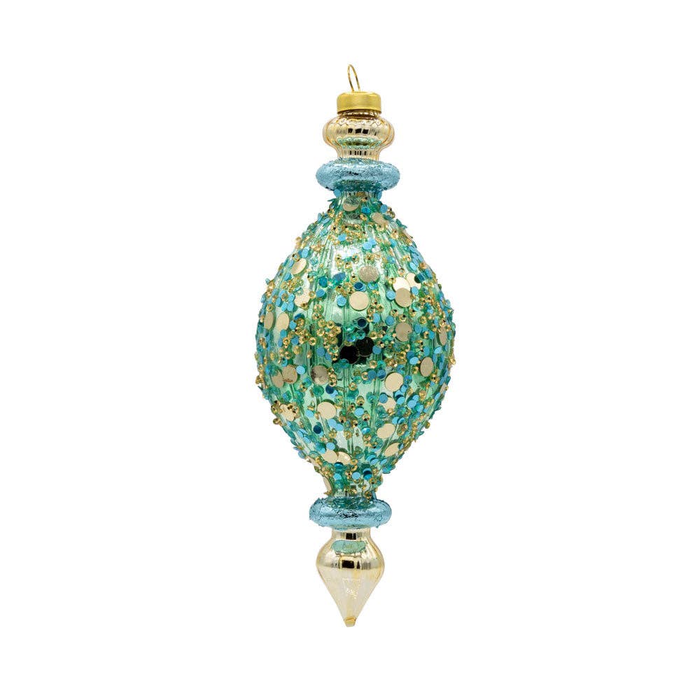 Holiday Glass Ornament – Coastal Geometric Shape