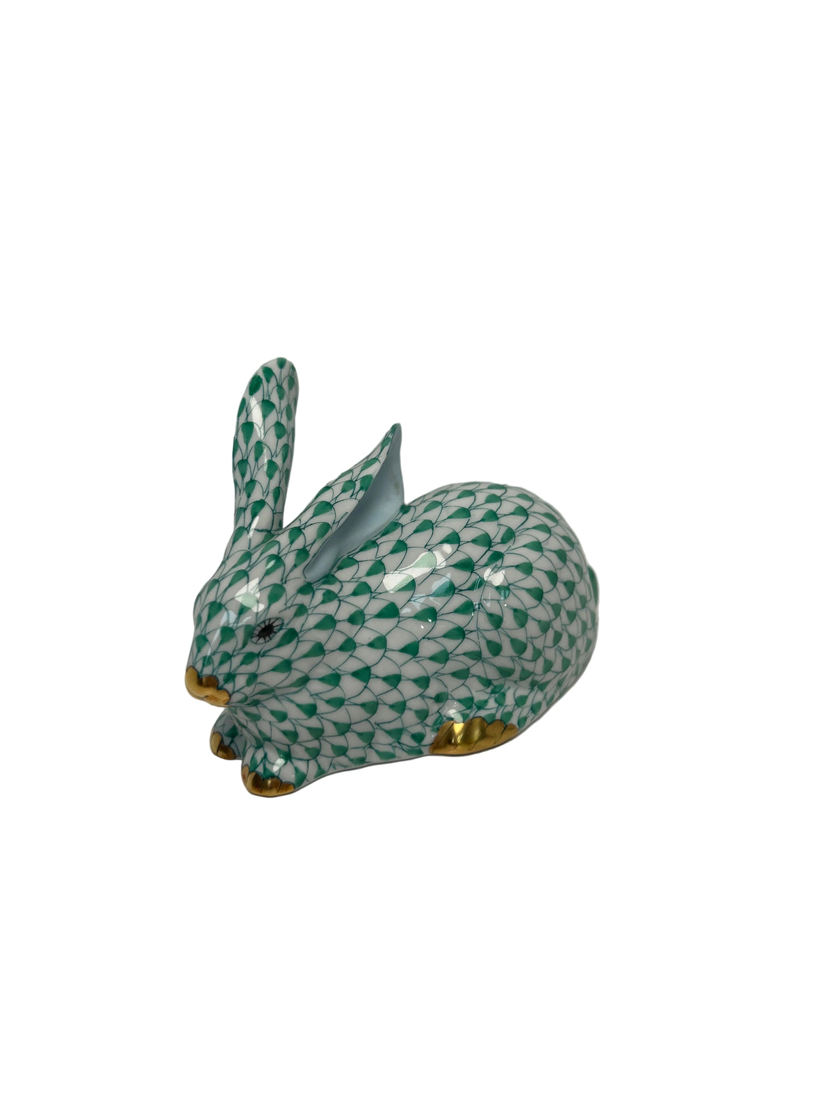 E9 - Herend Bunny - Blue Fishnet