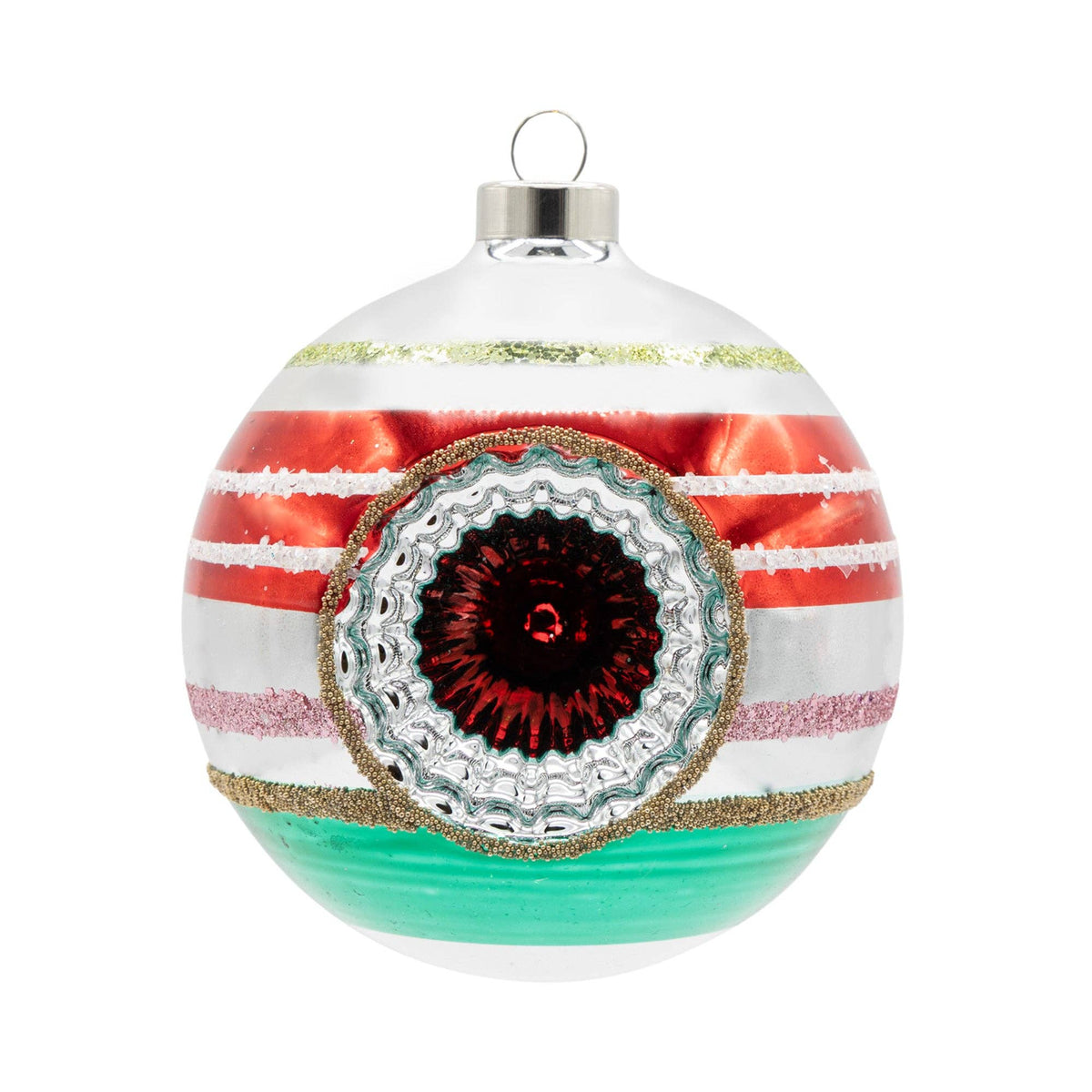 Holiday Glass Ornament – Holiday Reflector Round Ornament