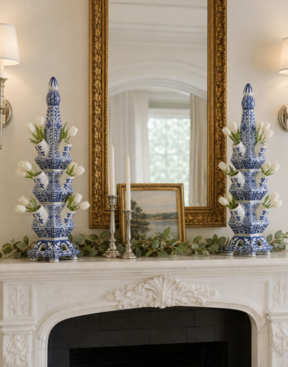 Original Blue and White Tulipiere: Large