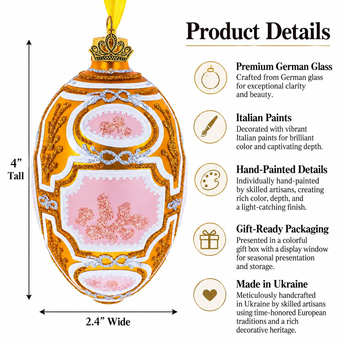 1914 Catherine the Great Royal Glass Egg Ornament