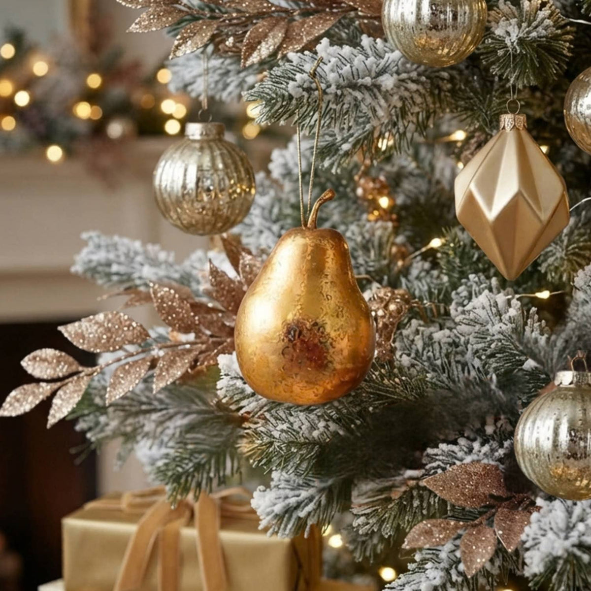 Old World Pear Ornament - Antique Bronze 3”