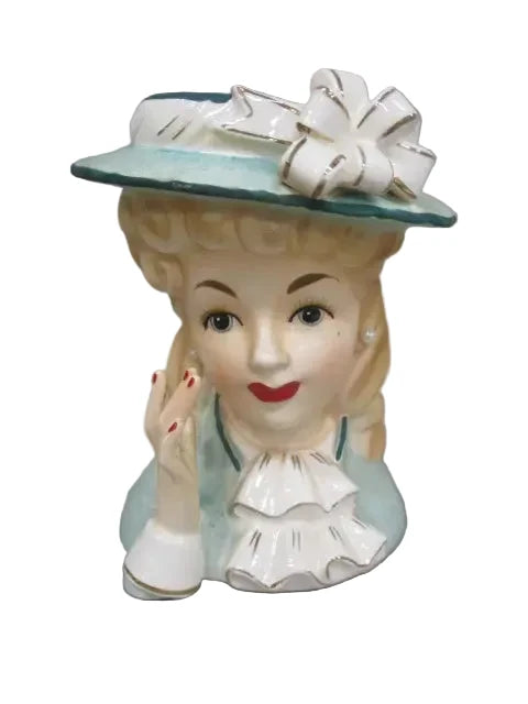 LC7 - Custom Vintage Lady Head Vase - Beaded Tree - 5.5"