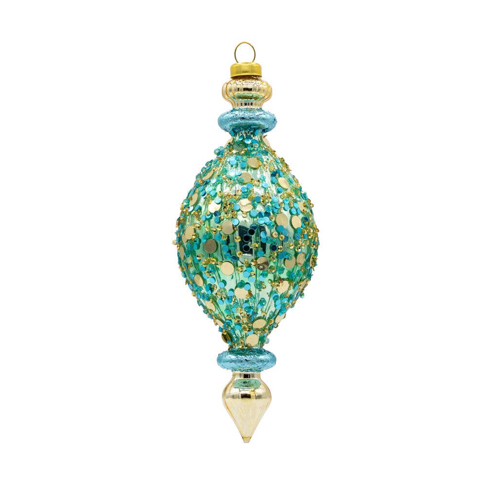 Holiday Glass Ornament – Coastal Geometric Shape