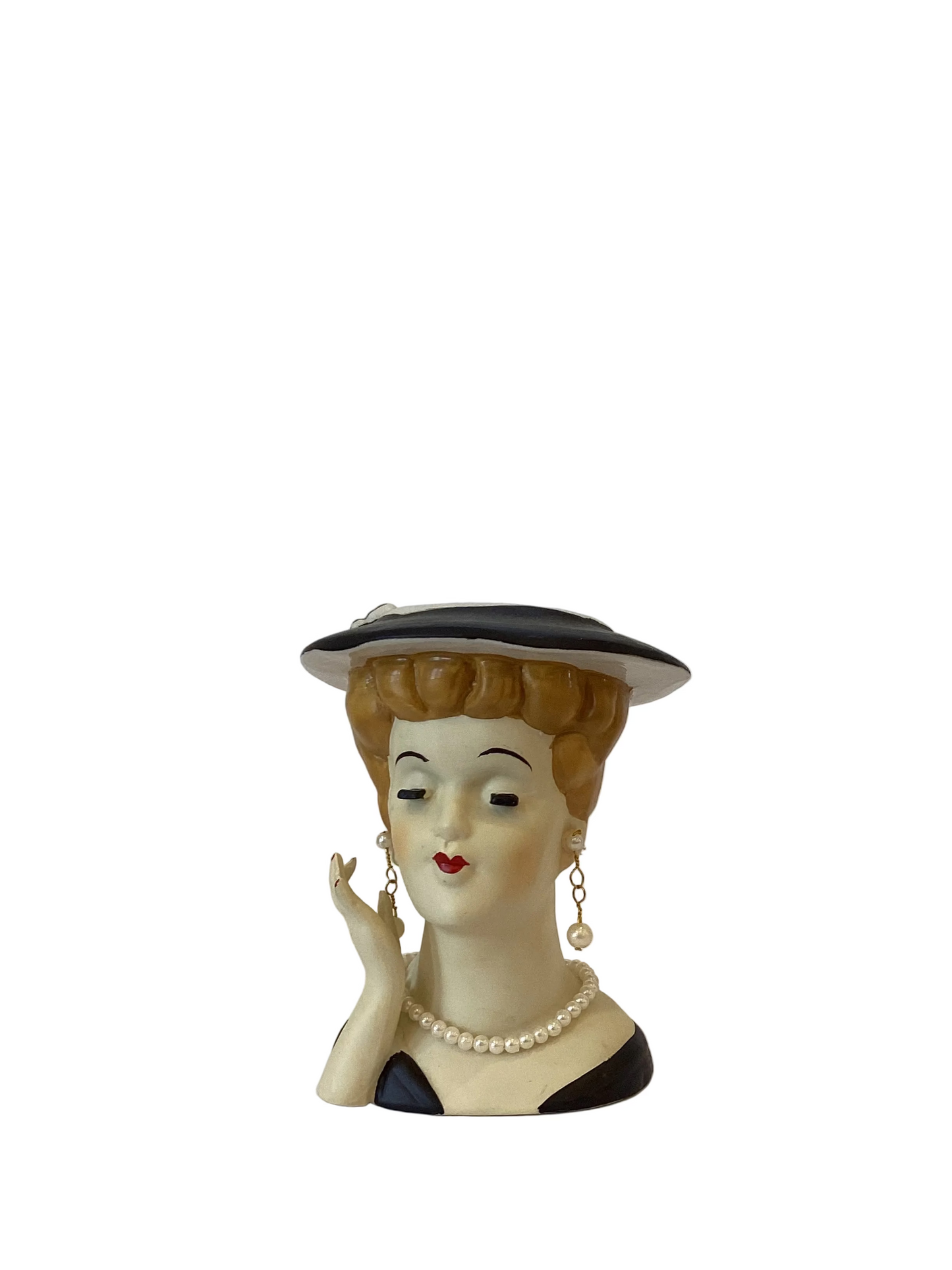 Pre Order - Custom Vintage Lady Head Vase - Beaded Tree
