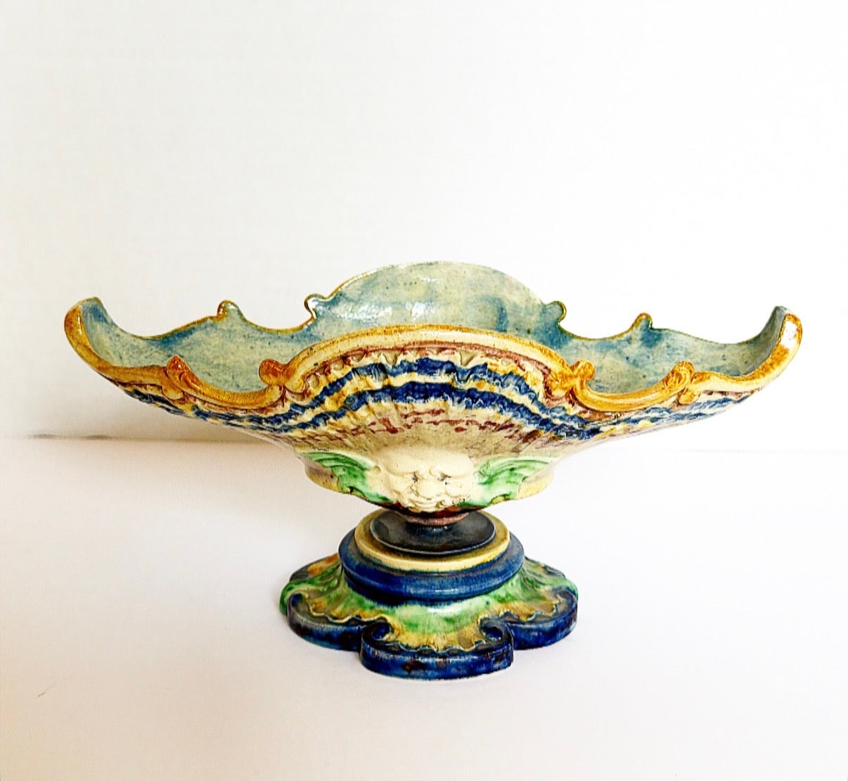 J11 - Majolica Pedestal Bowl