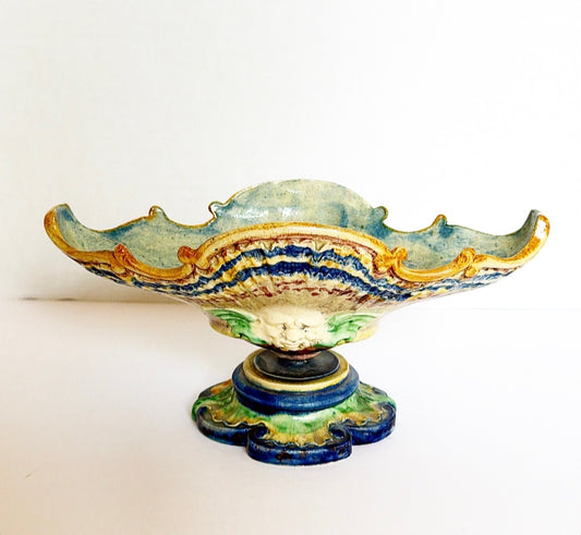 J11 - Majolica Pedestal Bowl