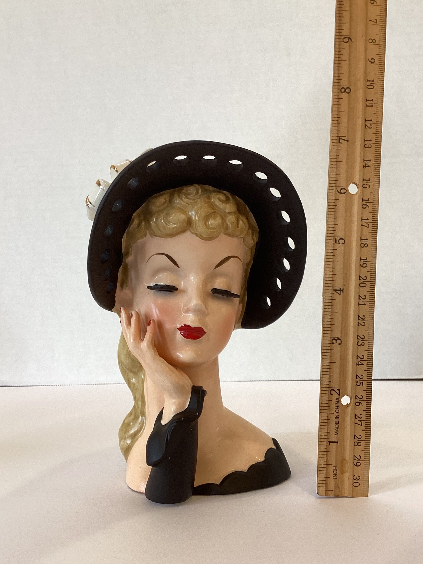 Pre Order - Custom Vintage Lady Head Vase - Beaded Tree