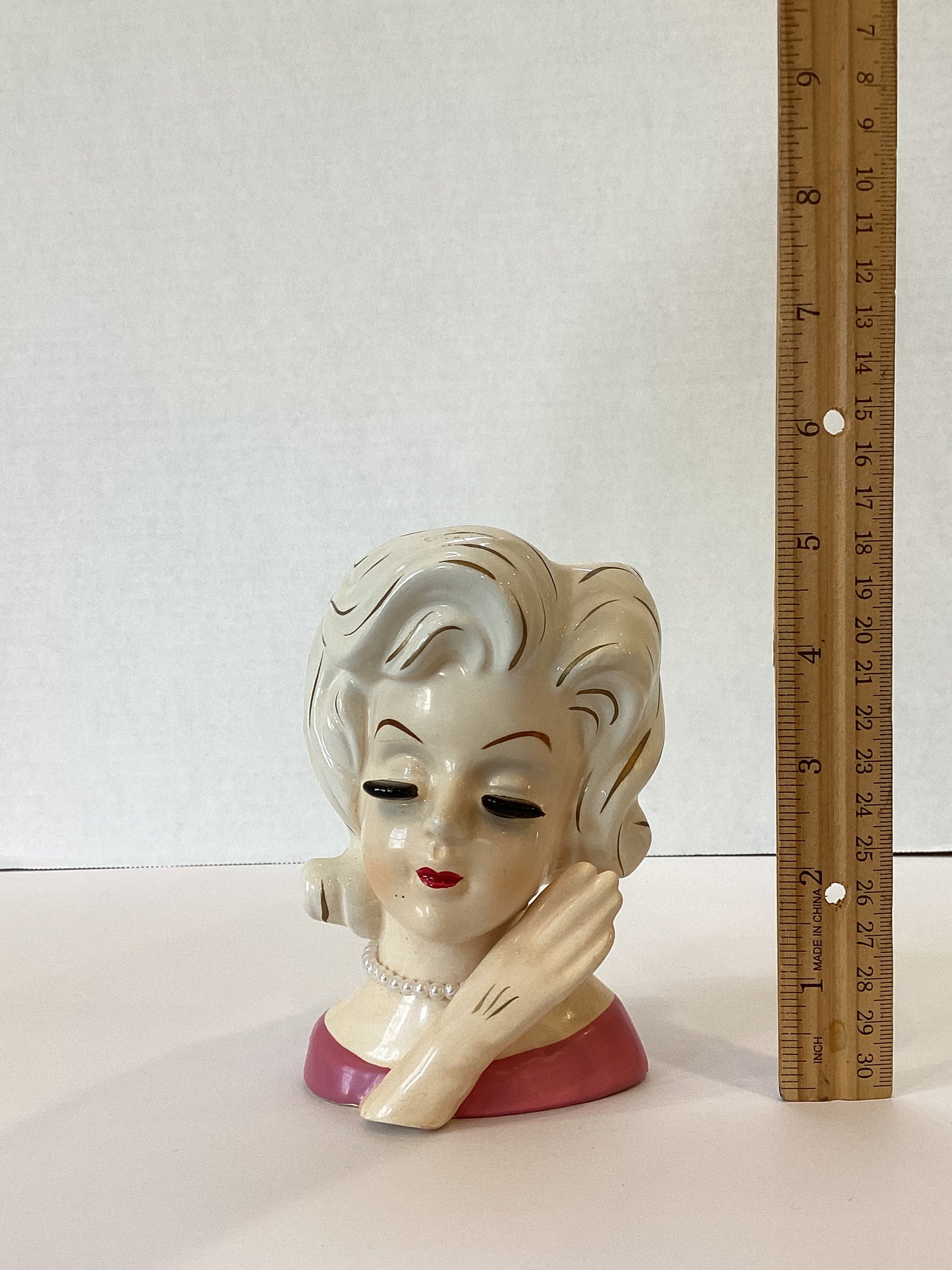 Pre Order  - Custom Vintage Lady Head Vase - Beaded Tree