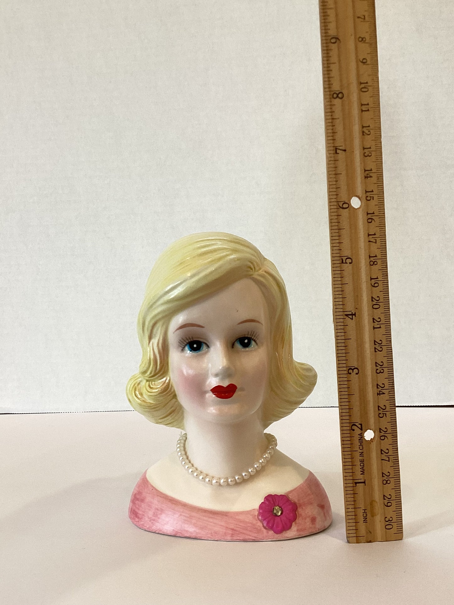 Pre Order  - Custom Vintage Lady Head Vase - Beaded Tree
