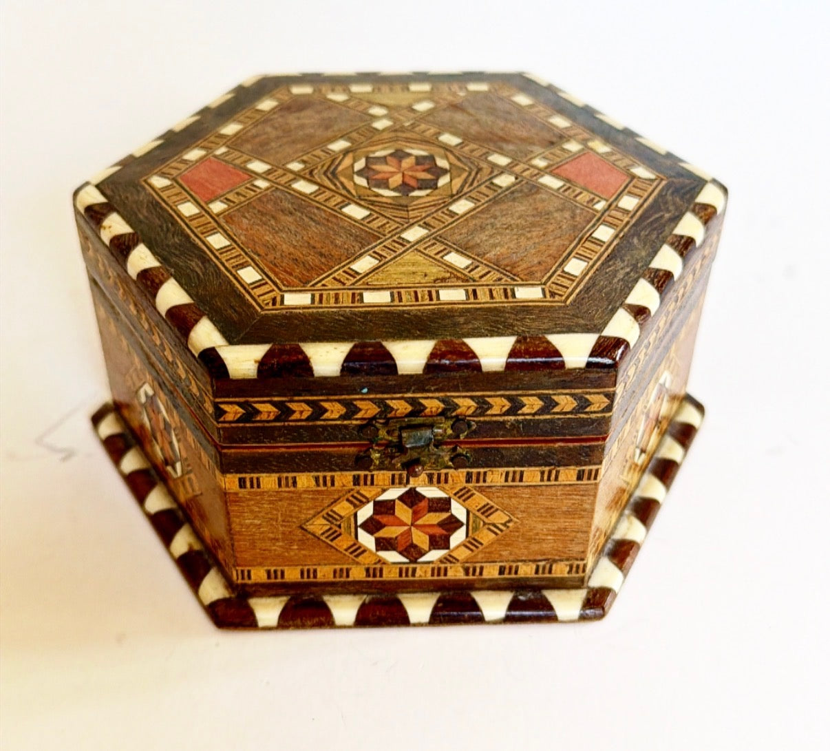 B2- Hexagon Wooden Inlaid Box
