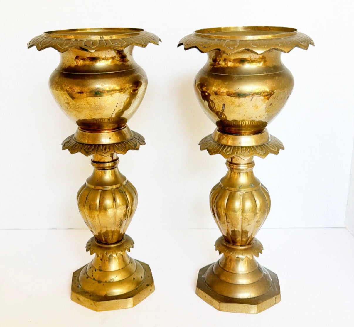 E3 - Brass Candle Sticks - Pair