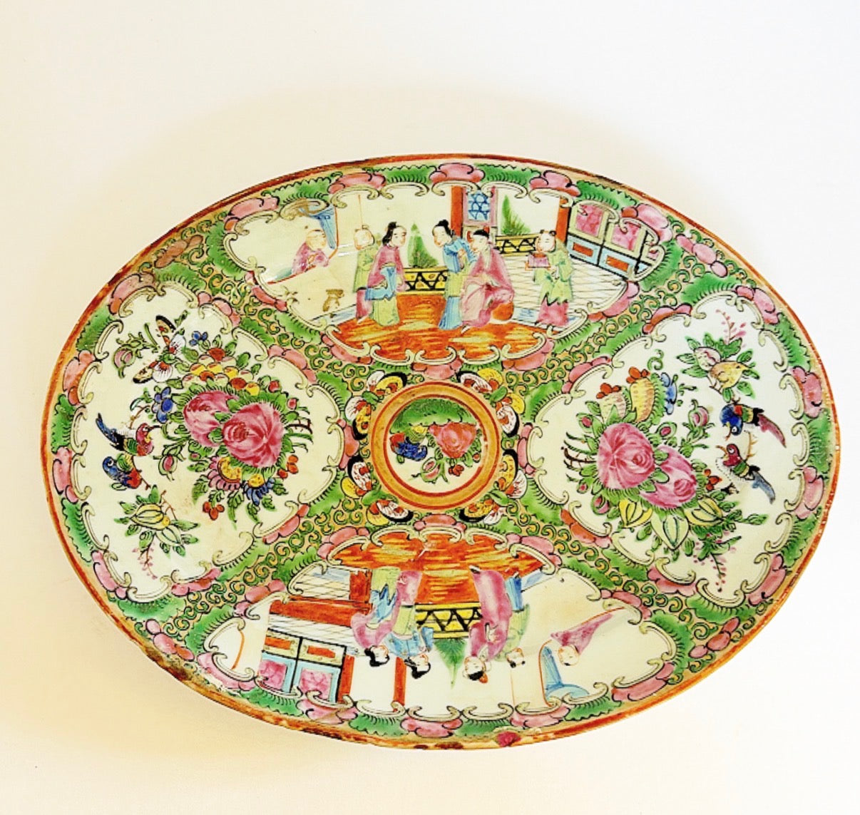 G9 - Antique Rose Medallion Platter - Iron Stone