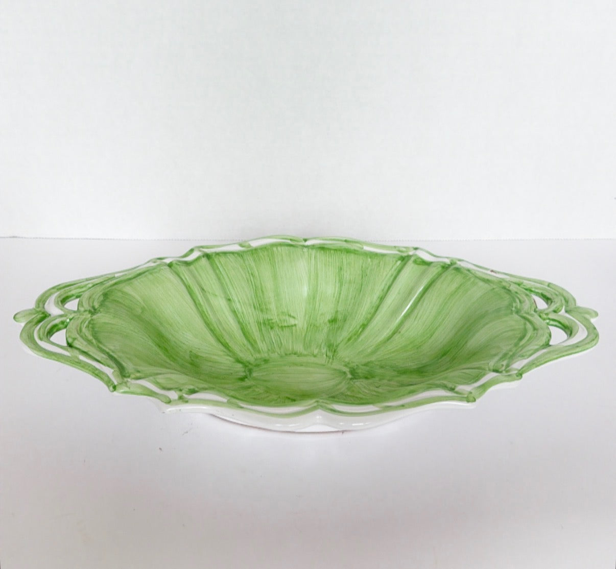 R1 - Green Oval Serving Bowl - Italian