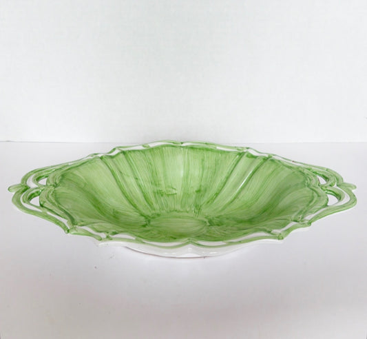 R1 - Green Oval Serving Bowl - Italian