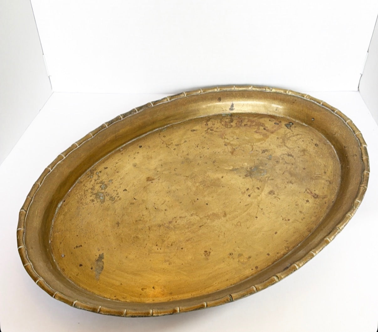 T6 - Brass Tray - Bamboo Trim