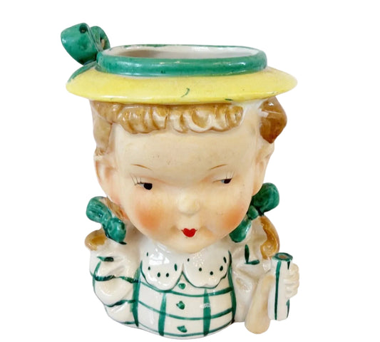 MB7 - Custom Vintage Lady Head Vase - Beaded Tree - 5