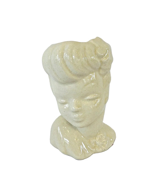 SB3 - Custom Vintage Lady Head Vase - Beaded Tree - 5"