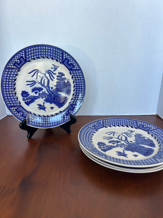 Z6 - Set of 4 - Blue and White Dessert Plates