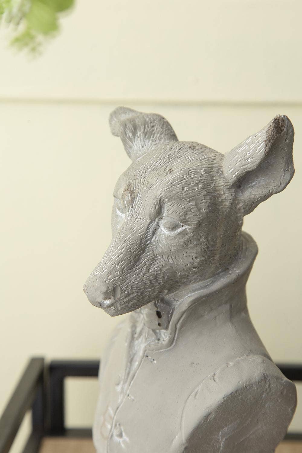 5.5x4.5x10.5" Gray Cement Dog Bust Accent