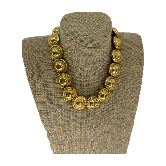 Vintage Gold-Tone Dome Link Collar Necklace
