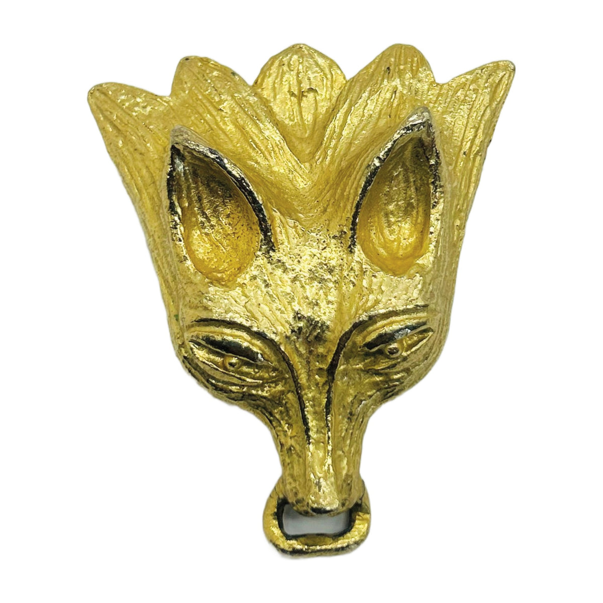 Vintage Gold-Tone Fox Head Belt Buckle